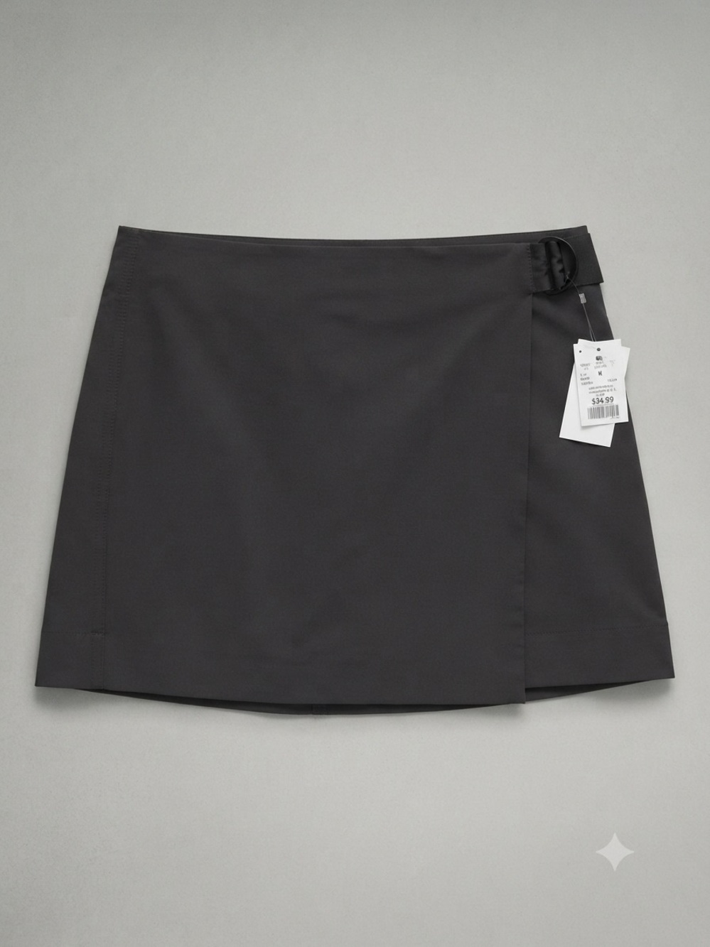 Calvin Klein Black Wrap-Style Mini Skirt